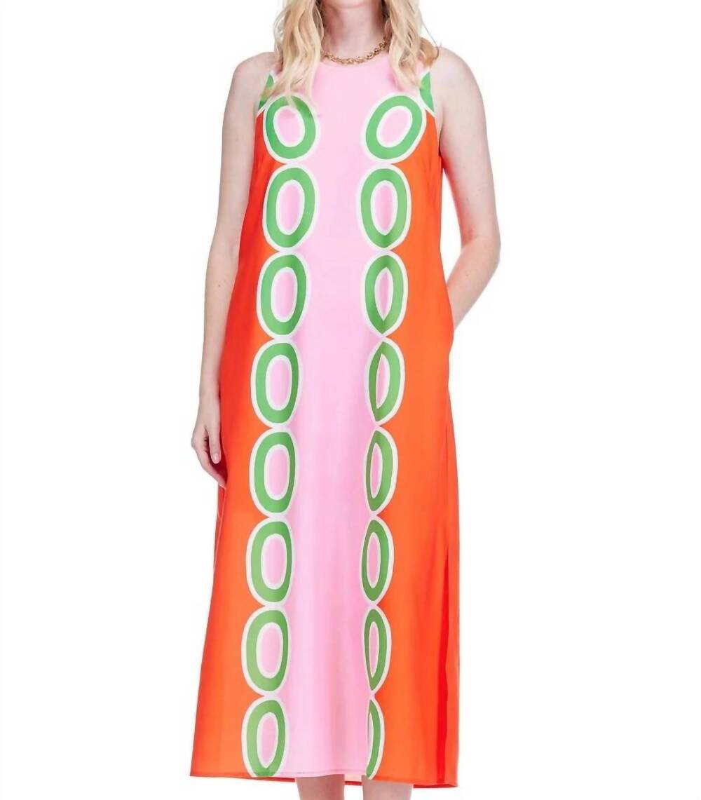 NEW JADE links column midi dress in red
